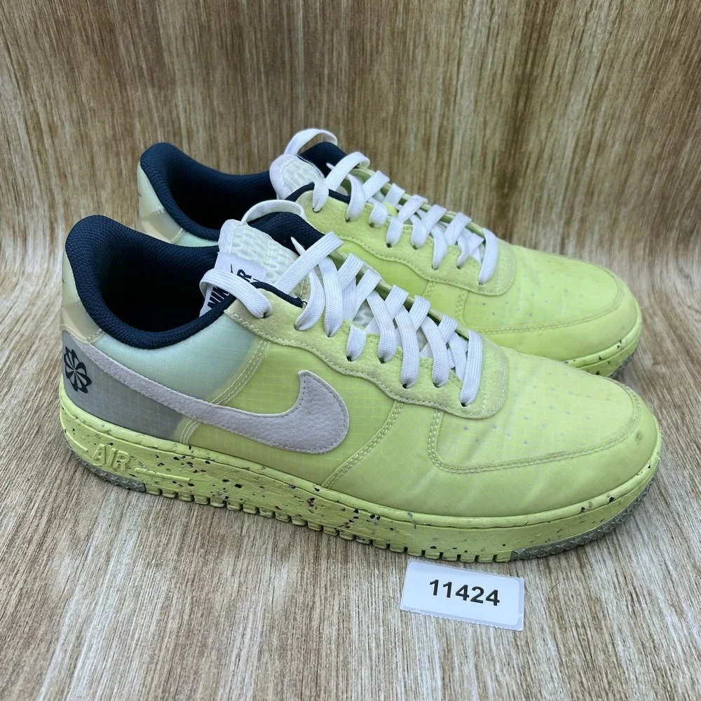 Nike Air Force 1 Crater Men's Size 12 Light Lemon Twist Sneakers DH2521-700